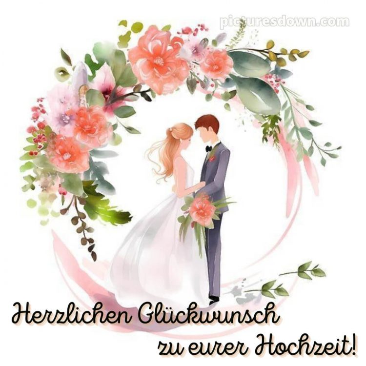 Persönliche glückwünsche zur hochzeit bild junges Ehepaar kostenlos