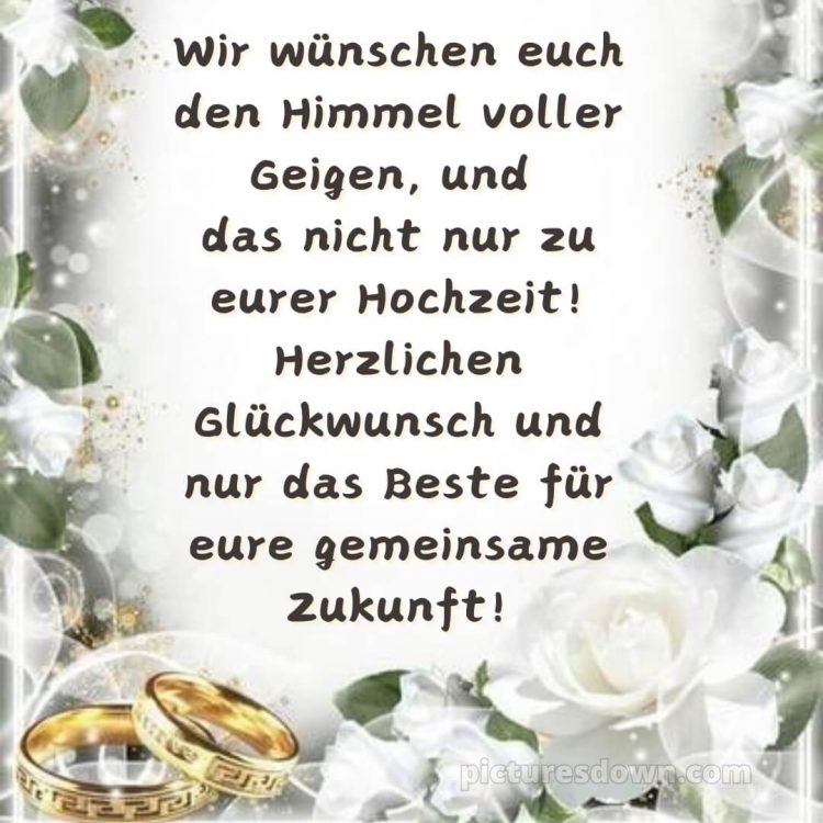 Persönliche glückwünsche zur hochzeit bild weiße Blumen kostenlos