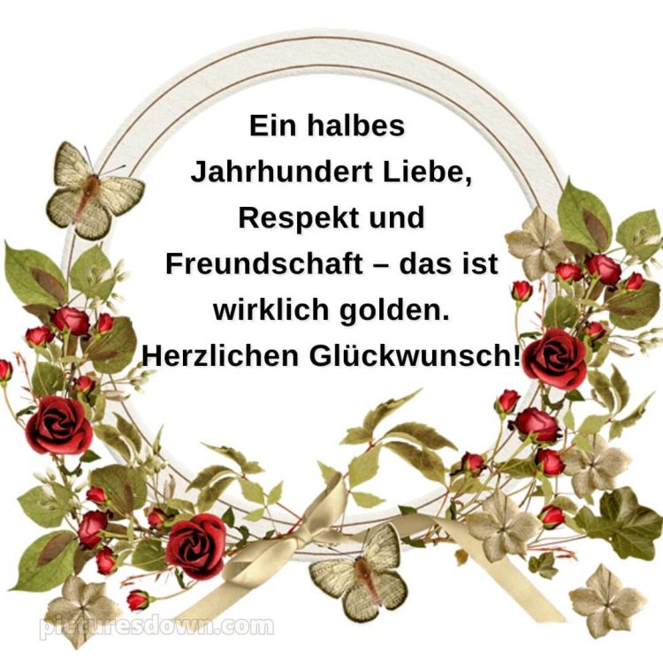 Zitate glückwünsche zur goldenen hochzeit modern bild rote Rosen kostenlos