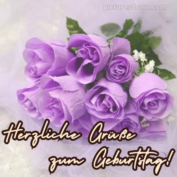 Glückwünsche zum geburtstag whatsapp bild lila Strauß kostenlos