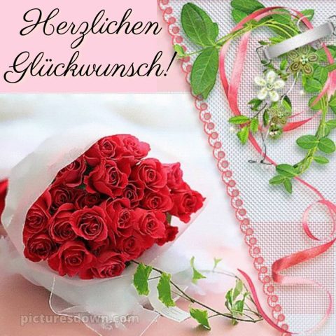 Glückwünsche zum geburtstag whatsapp bild Rosenstrauß kostenlos