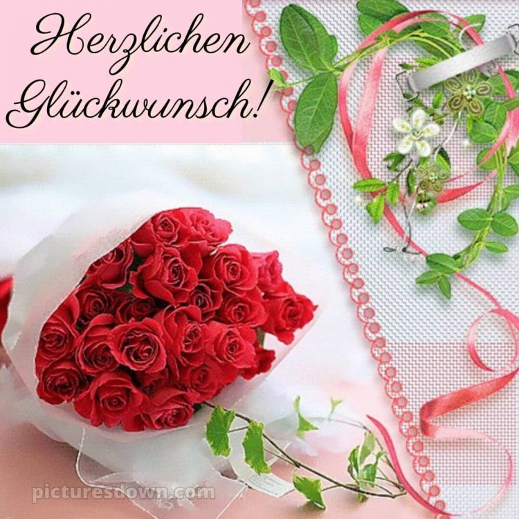 Glückwünsche zum geburtstag whatsapp bild Rosenstrauß kostenlos