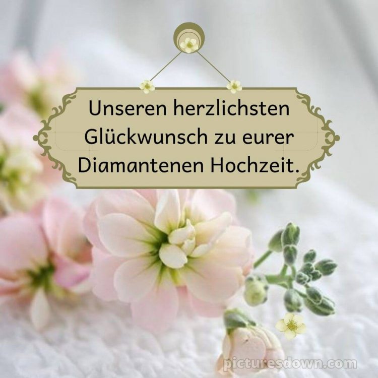 Glückwünsche zur diamantenen hochzeit von nachbarn bild zarte Blumen kostenlos