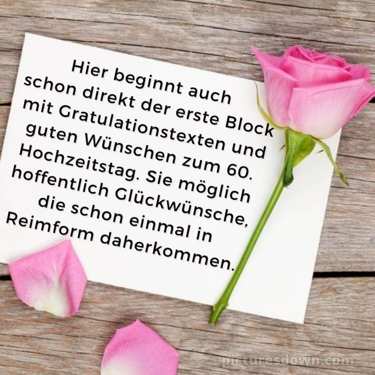 Glückwünsche zur diamantenen hochzeit von nachbarn bild Rose kostenlos