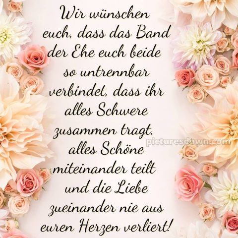Glückwünsche zur hochzeit nach langer beziehung bild zarte Blumen kostenlos