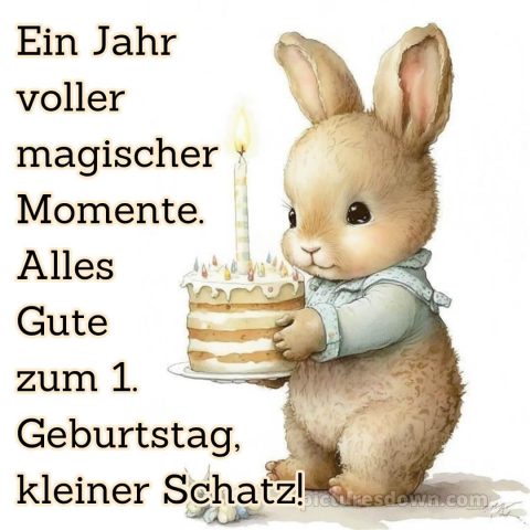 Whatsapp glückwünsche zum 1. geburtstag bild Hase kostenlos
