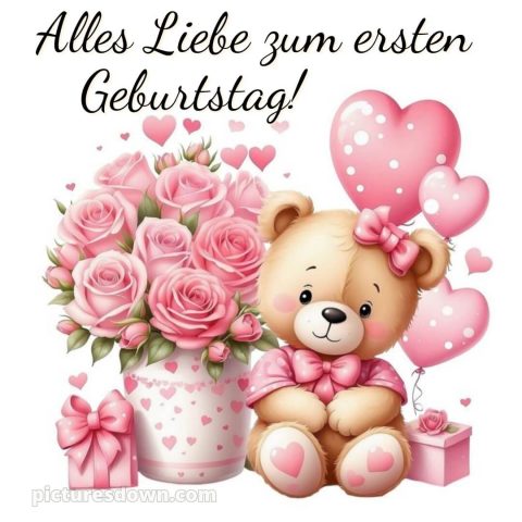 Whatsapp glückwünsche zum 1. geburtstag bild Rosen kostenlos