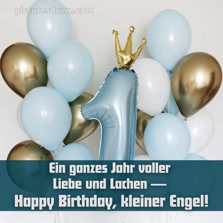 Whatsapp glückwünsche zum 1. geburtstag bild blaue Luftballons kostenlos