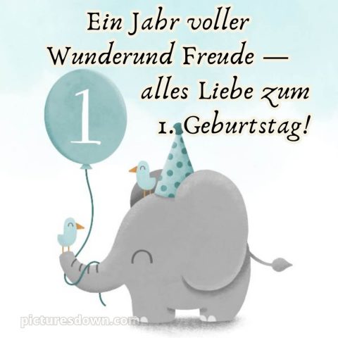 Whatsapp glückwünsche zum 1. geburtstag bild Elefant kostenlos