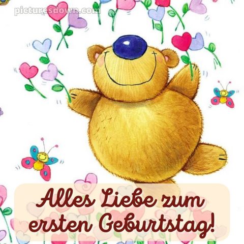 Whatsapp glückwünsche zum 1. geburtstag bild Teddy kostenlos