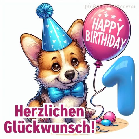 Whatsapp glückwünsche zum 1. geburtstag bild Hund kostenlos