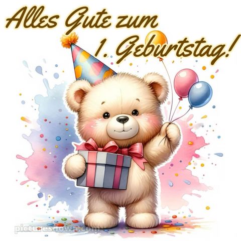 Whatsapp glückwünsche zum 1. geburtstag bild Bär kostenlos