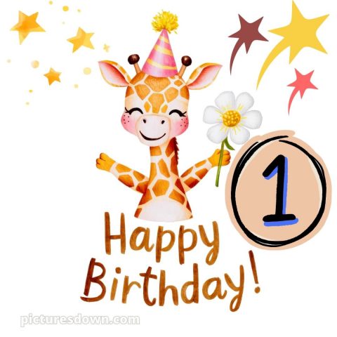 Whatsapp glückwünsche zum 1. geburtstag bild Giraffe kostenlos