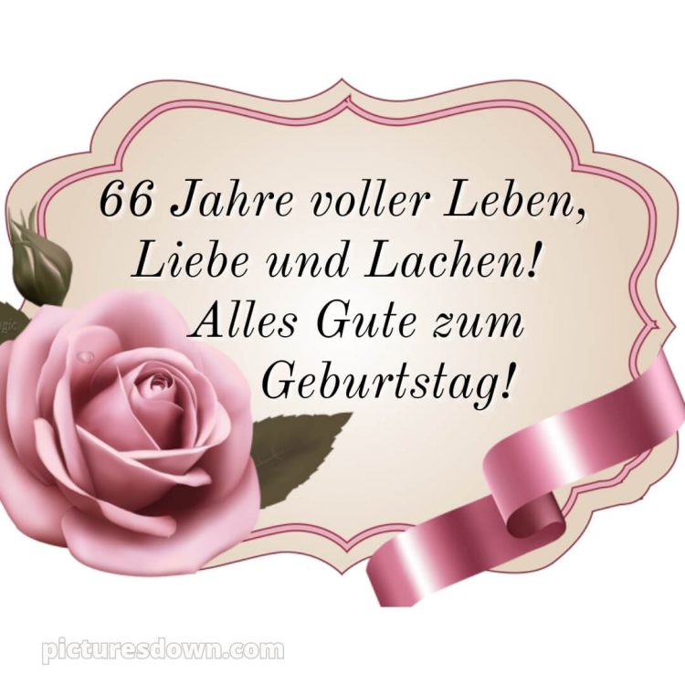Whatsapp glückwünsche zum 66. geburtstag bild Rose kostenlos