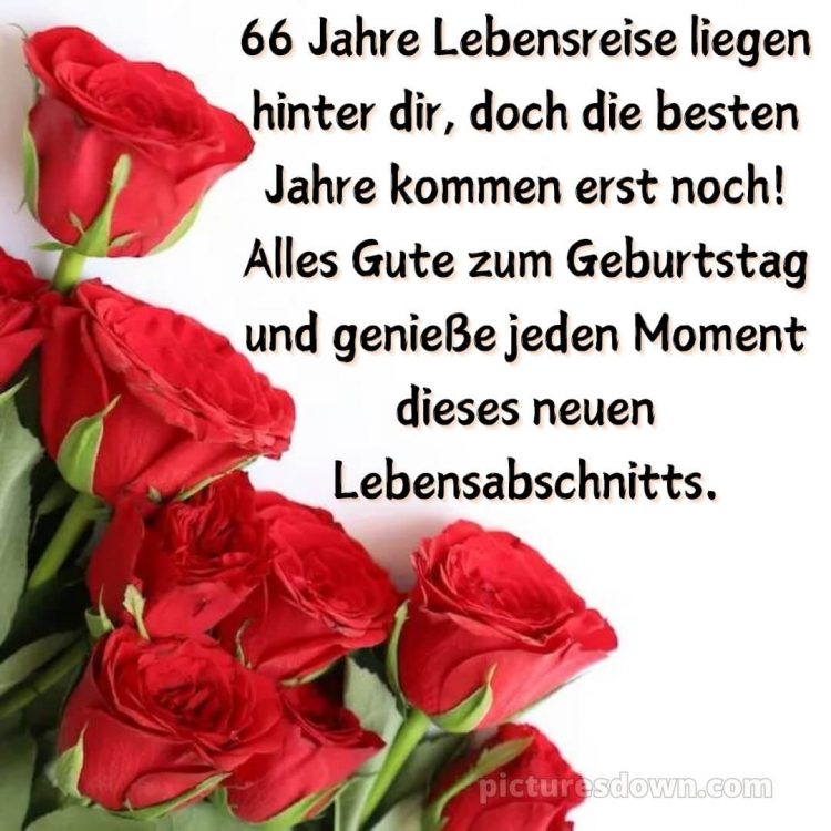 Whatsapp glückwünsche zum 66. geburtstag bild rote Rosen kostenlos