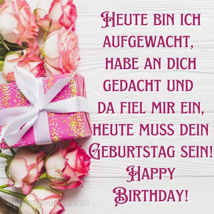 Whatsapp glückwünsche zum geburtstag bild Geschenk und Rosen kostenlos