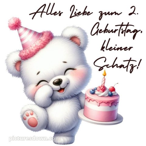 Glückwünsche zum 2 geburtstag whatsapp bild Eisbär kostenlos