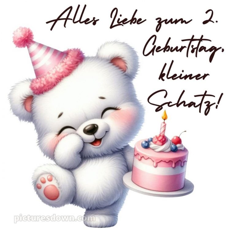 Glückwünsche zum 2 geburtstag whatsapp bild Eisbär kostenlos