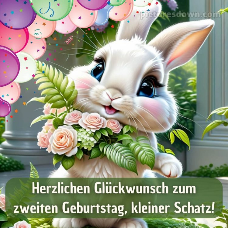Glückwünsche zum 2 geburtstag whatsapp bild Hase kostenlos