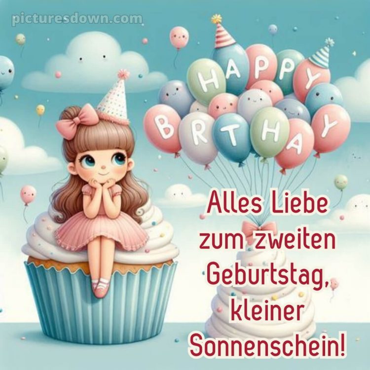 Glückwünsche zum 2 geburtstag whatsapp bild Mädchen kostenlos