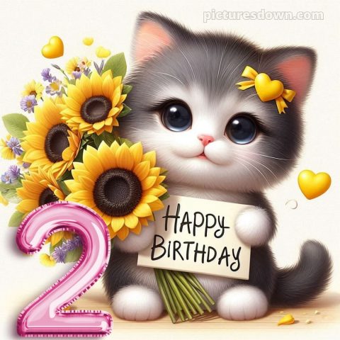Glückwünsche zum 2 geburtstag whatsapp bild Sonnenblume kostenlos