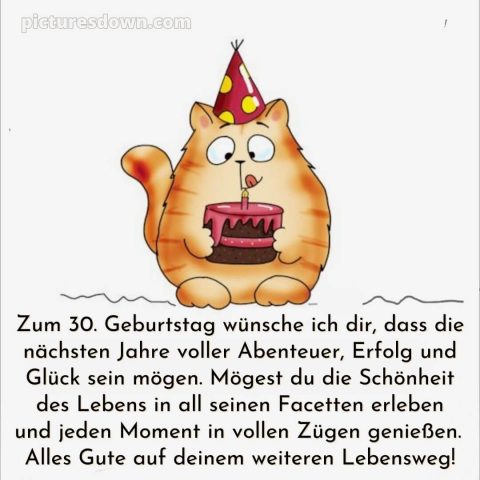 Glückwünsche zum 30. geburtstag whatsapp bild Katze kostenlos