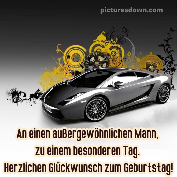 Glückwünsche zum geburtstag mann whatsapp bild graues Auto kostenlos