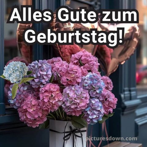 Glückwünsche zum geburtstag whatsapp kostenlos bild Hortensien kostenlos