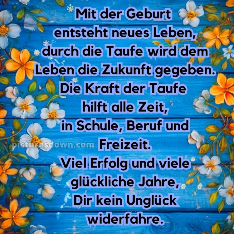 Glückwünsche zur Taufe bild Blumen kostenlos