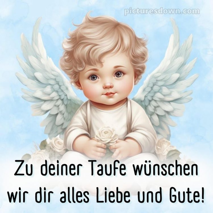 Glückwünsche zur Taufe Junge bild Rosen kostenlos