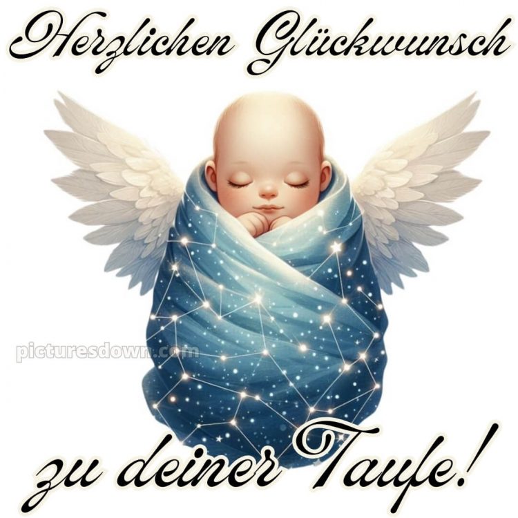 Glückwünsche zur Taufe Junge bild Flügel kostenlos