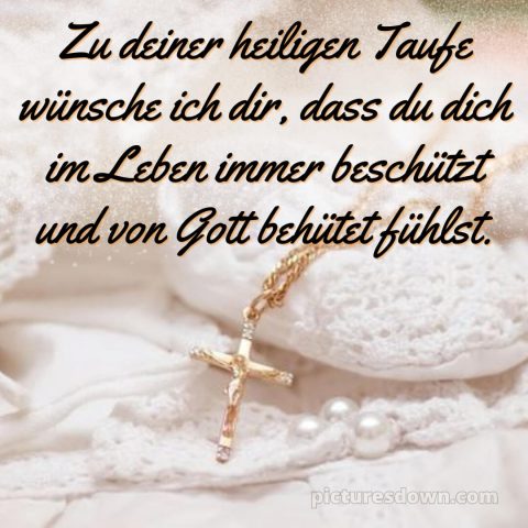 Glückwünsche zur Taufe Junge bild goldenes Kreuz kostenlos