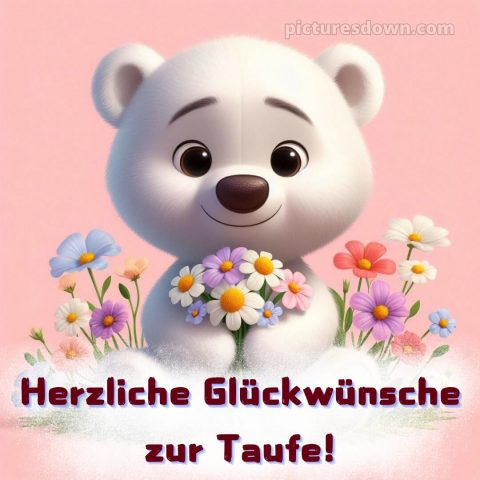 Glückwünsche zur Taufe Mädchen bild Eisbär kostenlos