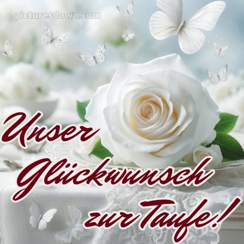 Glückwünsche zur Taufe Mädchen bild Schmetterling kostenlos