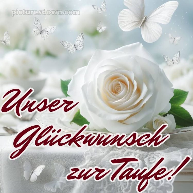 Glückwünsche zur Taufe Mädchen bild Schmetterling kostenlos