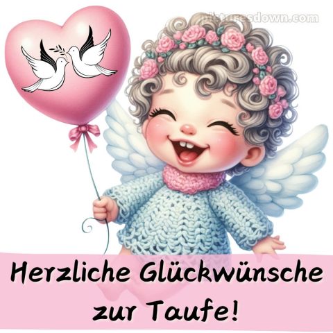 Glückwünsche zur Taufe Mädchen bild Luftballon kostenlos