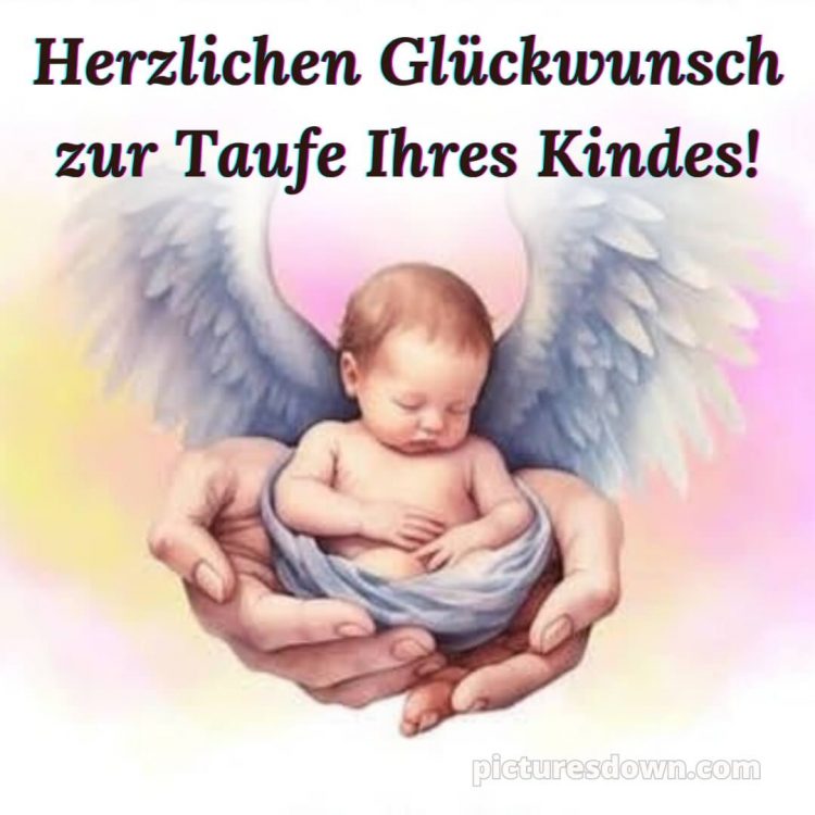 Glückwünsche zur Taufe modern bild Engel kostenlos