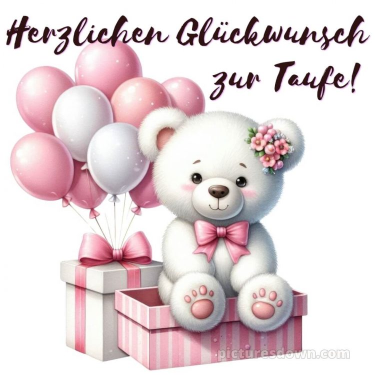 Glückwünsche zur Taufe modern bild Luftballons kostenlos