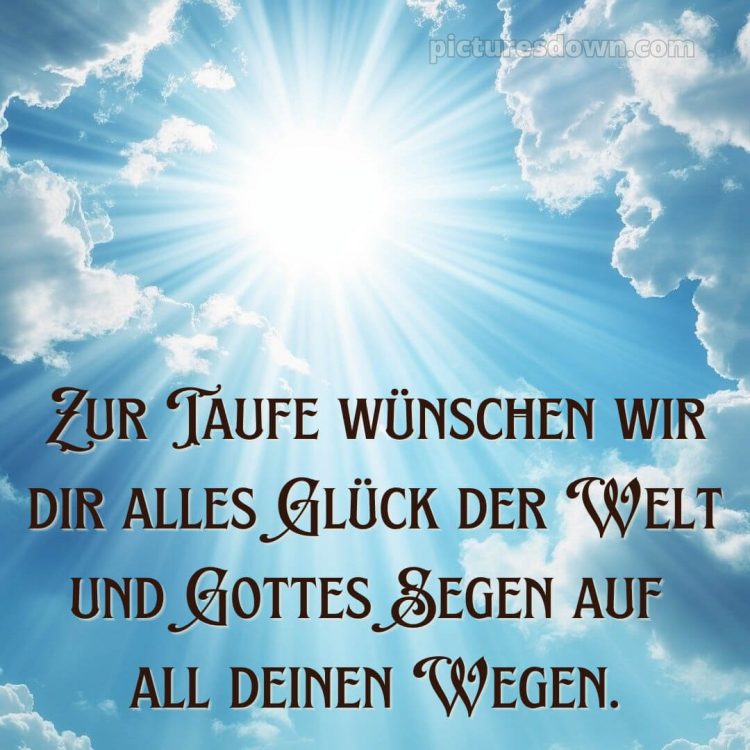 Glückwünsche zur Taufe modern bild Himmel kostenlos