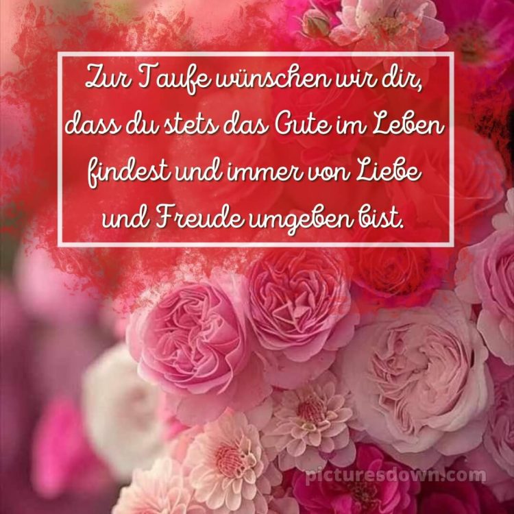 Glückwünsche zur Taufe modern bild Blumen kostenlos
