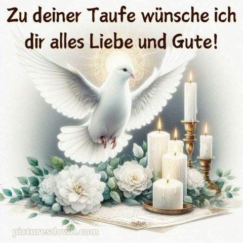 Glückwünsche zur Taufe modern kurz bild Kerzen kostenlos