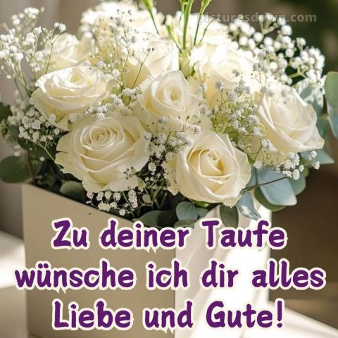 Glückwünsche zur Taufe modern kurz bild Rosen kostenlos