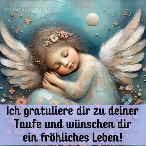 Glückwünsche zur Taufe von Paten modern bild kleiner Engel kostenlos