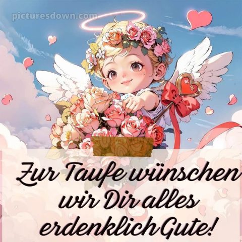 Glückwünsche zur Taufe von Paten modern bild Herzen kostenlos