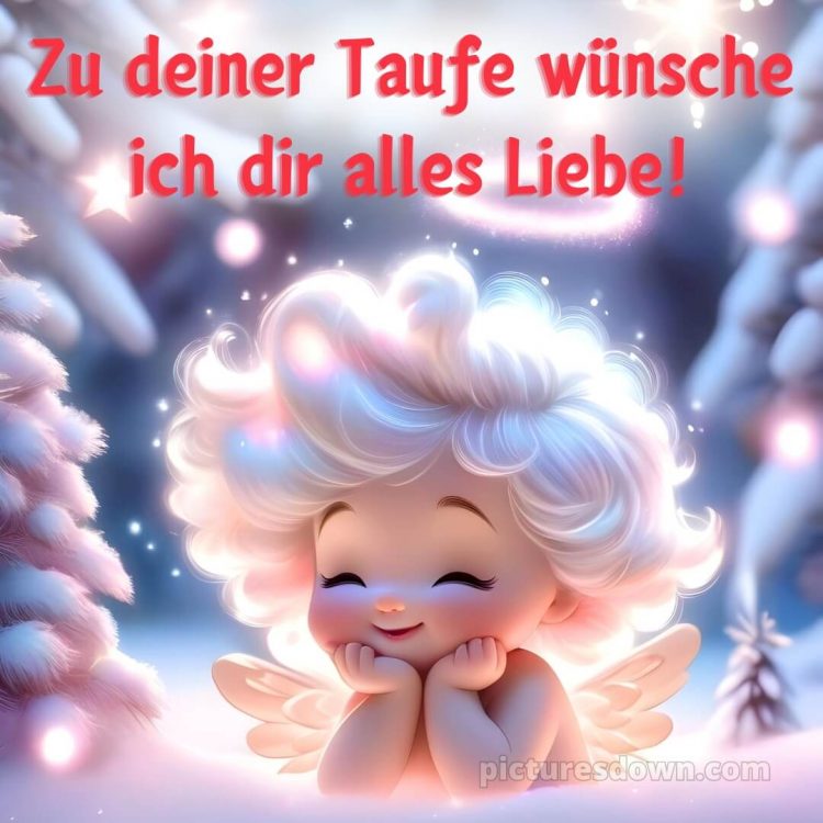 Glückwünsche zur Taufe von Paten modern bild Engel kostenlos