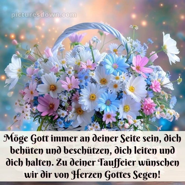 Text Glückwünsche zur Taufe bild Blumen kostenlos