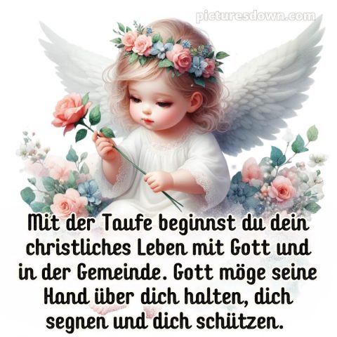 Text Glückwünsche zur Taufe bild Blüten kostenlos