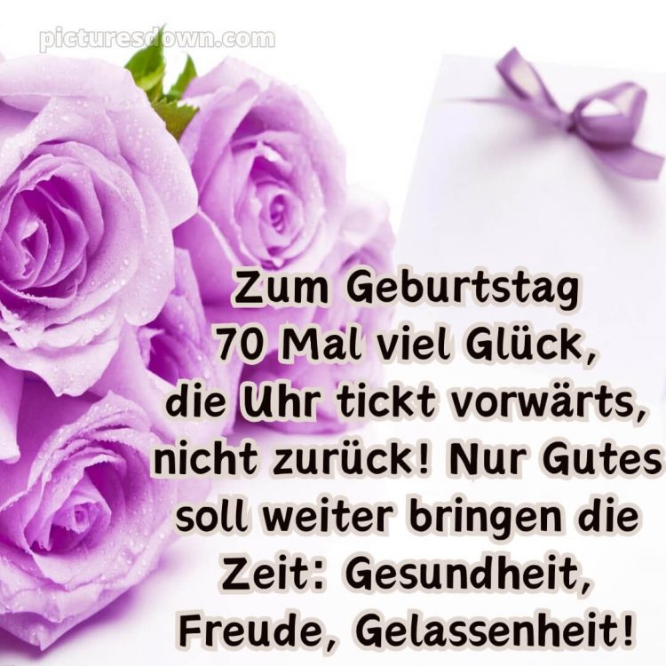 Whatsapp glückwünsche zum 70. geburtstag bilder bild lila Rosen kostenlos