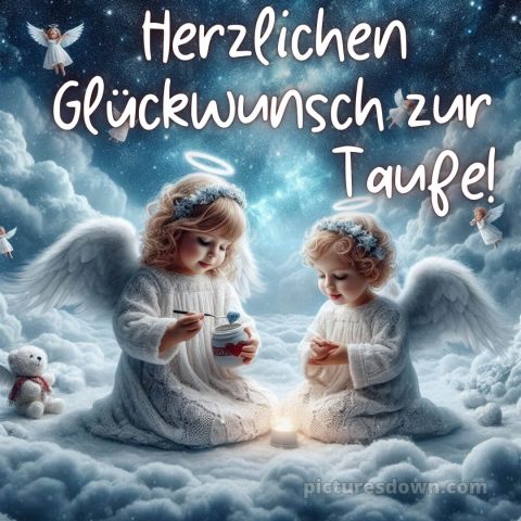 Wie schreibe ich Glückwünsche zur Taufe bild Engelchen kostenlos