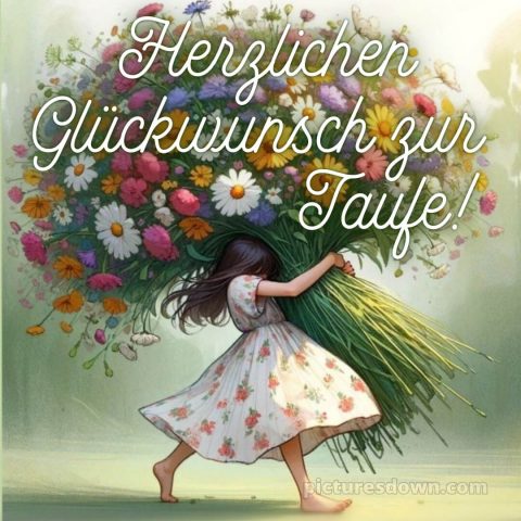 Wie schreibe ich Glückwünsche zur Taufe bild Blumenstrauß kostenlos